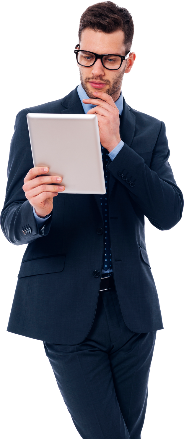 Businessman Using Digital Tablet Cutout